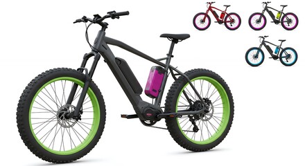 Fototapeta premium Electric bicycle product photography various colors