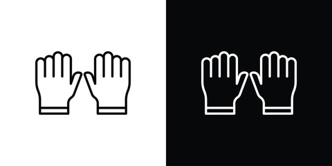 Fototapeta premium Gloves icons. linear trend modern icons set