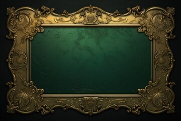Golden frame on a green card
