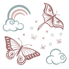 Delicate Butterflies and Rainbow Elements butterfly