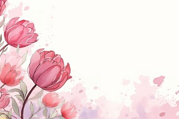 Hand drawn mother day graphic illustration banner template copy space background watercolor style