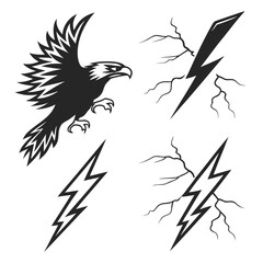 Eagle lightning bolt graphic design bird thunder