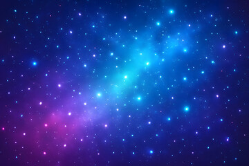 Fototapeta premium Celestial Galaxy: A vivid cosmic artwork presents a captivating view into the stars, boasting vibrant hues of blue, purple, and pink, creating an enchanting celestial spectacle.
