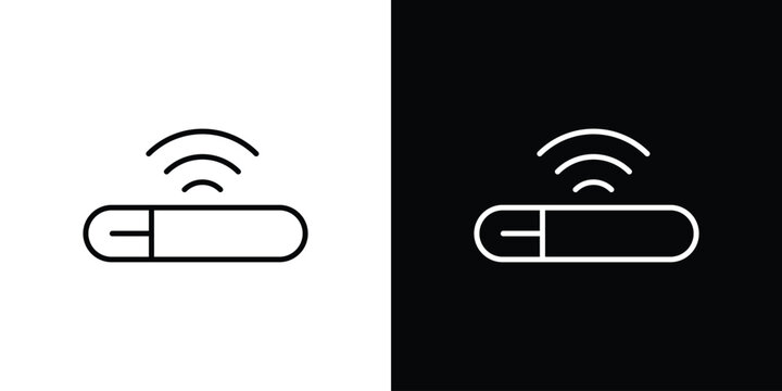 Dog microchip icons. linear trend modern icons set