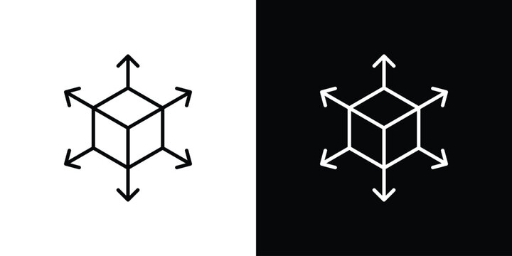 Distribution box icons. linear trend modern icons set