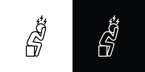 Fototapeta premium Depression icons. linear trend modern icons set