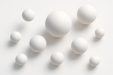 Spherical Harmony: A captivating visual of pristine spheres floating against a minimalist canvas, embodying purity and potential.