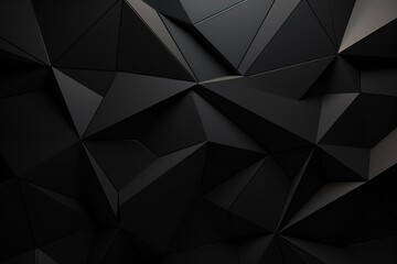 Obraz premium minimalistic design Polygon 3D Wall Wallpaper with Black Futuristic Surface.