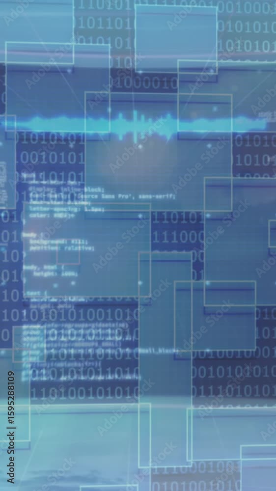 Poster animation of scope scanning and data processing on screens