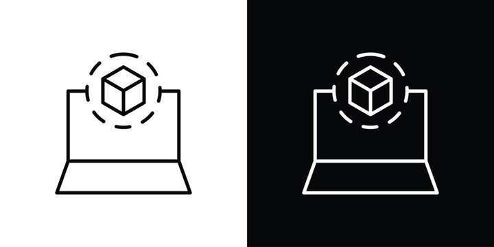 Computer simulation icons. linear trend modern icons set