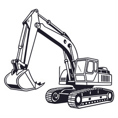 Heavy construction excavator with articulated arm and bucket digger heavy machinery
