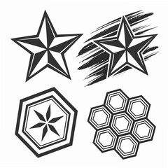 Obraz premium Geometric Star and Hexagon Icons symbol graphic