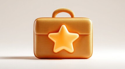 Star icon embedded in briefcase symbol, glowing over white background to illustrate employee value and rewards.