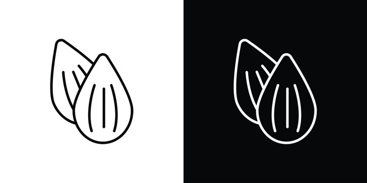 Almond icons. linear trend modern icons set