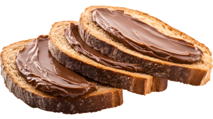 Slices Of Rye Bread With Chocolate Hazelnut Spread are Perfect For Breakfast