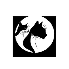 Black ca Halloween decoration element, profile sleek silhouette alert posture minimalist background studio lighting Minimalist Cat Head Logo on White Background shulletes
