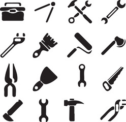 Engineering and manufacturing icon set in thin line style. Vector symbols.