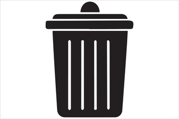 Delete icon, vector garbage trash can bin sign isolated on white, line, outline thin flat design for website.
