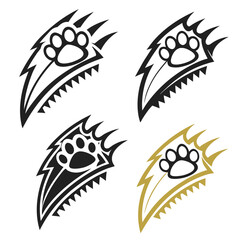 Tribal Bear Paw Claw Designs tattoo