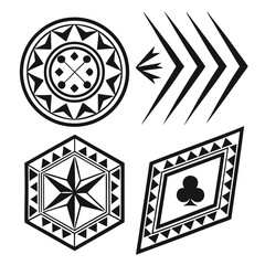 Tribal geometric patterns and symbols black