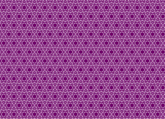 Seamless Purple and White Interlocking Star and Triangle Geometric Pattern
