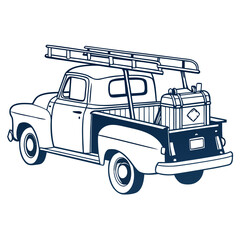 Vintage utility truck with ladder and toolbox vintage truck utility vehicle