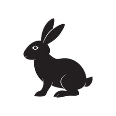 Vector illustration of a black rabbit