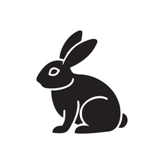 Fototapeta premium Vector illustration of a black rabbit