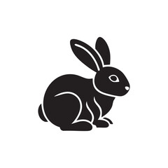 Obraz premium Vector illustration of a black rabbit