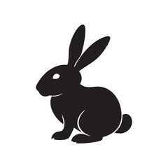 Obraz premium Vector illustration of a black rabbit