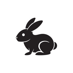 Vector illustration of a black rabbit