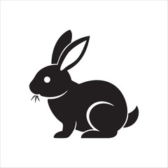 Vector illustration of a black rabbit