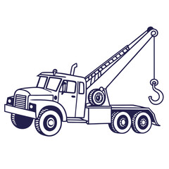 Tow truck with hook crane vehicle
