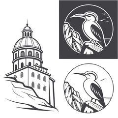 Tower bird leaf design building architecture