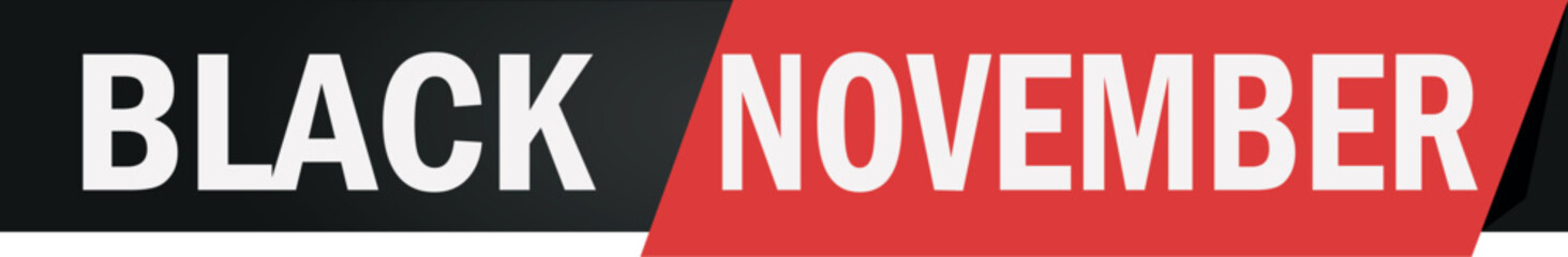 Black November Banner: A striking graphic of Black November, offering a dynamic and eye-catching visual representation of the shopping event, perfectly suited for promotional materials.
