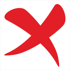 Obraz premium red close icon white background.