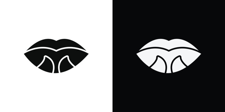 Tonsillitis icon in modern thin line and glyph concept.
