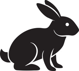 vector illustration of a black rabbit