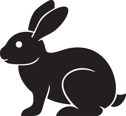 vector illustration of a black rabbit