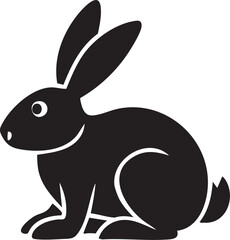 vector illustration of a black rabbit