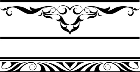 black and white set of delimiters for text, dividers