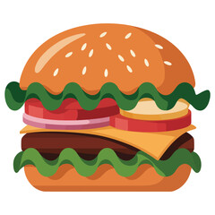 hamburger on a white background