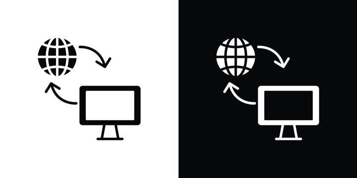 Remote Access icon in modern thin line and glyph concept.