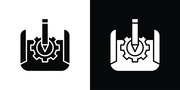 Prototyping icon in modern thin line and glyph concept.