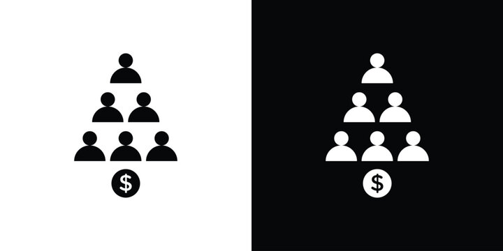 Ponzi scheme icon in modern thin line and glyph concept.