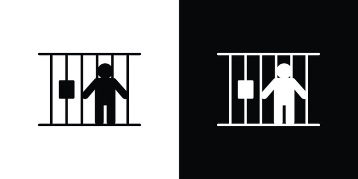 Jail icon in modern thin line and glyph concept.