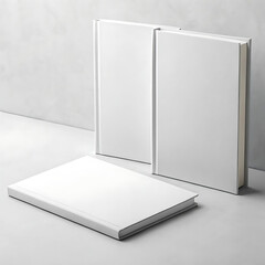 Minimalist White Books Arrangement blank cover