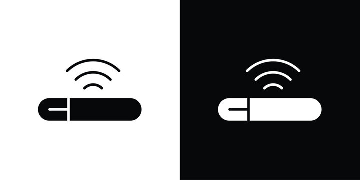 Dog microchip icon in modern thin line and glyph concept.