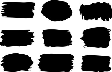 Grunge badge brush, hand drawn black sticker 