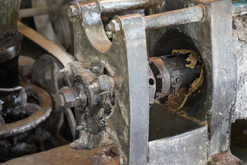 Rusted Gear and Shaft Assembly in Industrial Machine